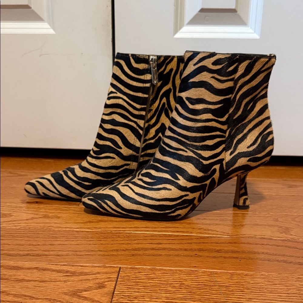 Sam Edelman Animal Zebra Print Ankle Boots